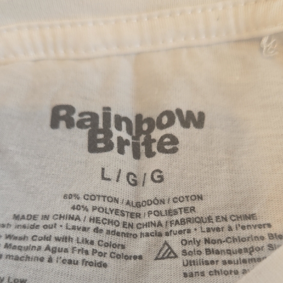 Rainbow White Short Sleeve Tee with Whimsical Design - Picture 2 of 2